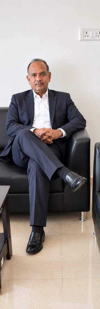 I.V. Subba Rao seated in his office